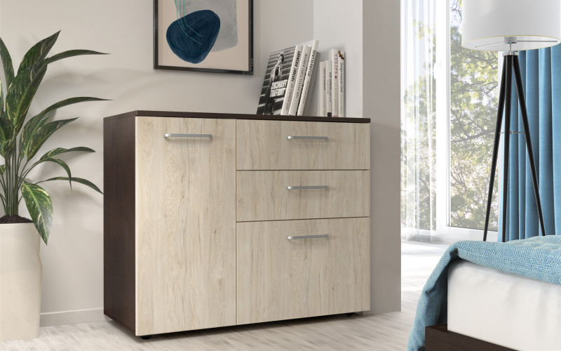 Συρταριέρα Aston, wenge + ανοιχτό rockford  1