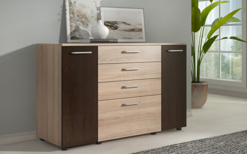 Συρταριέρα Roni, δρυς sonoma + wenge  1