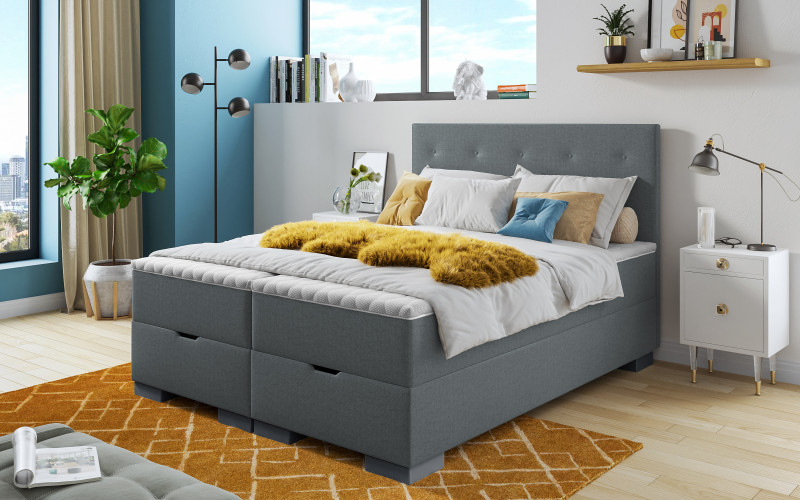 Κρεβάτι Box spring 160/200 Albeta Boxspring, γκρί  1