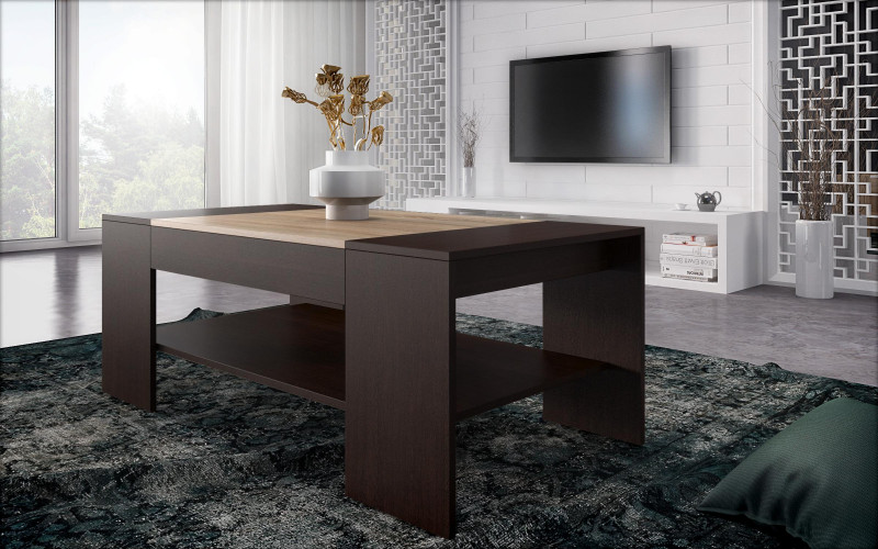 Τραπεζάκι σαλονιού Sima, wenge + δρυς sonoma  1