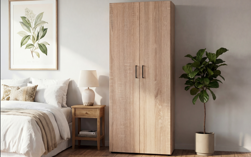 Δίφυλλη ντουλάπα με ράγα Masimo Comfort 1, δρυς sonoma  1