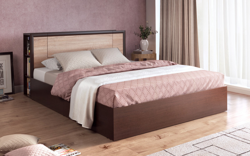 Κρεβάτι με μπαούλο 160/200 Nadezda, wenge + δρυς sonoma  1