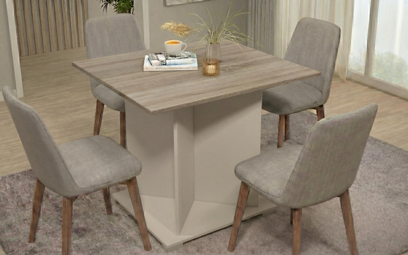Τραπέζι Aurea XL + MDF, ματ άμμου + δρυς sonoma  1